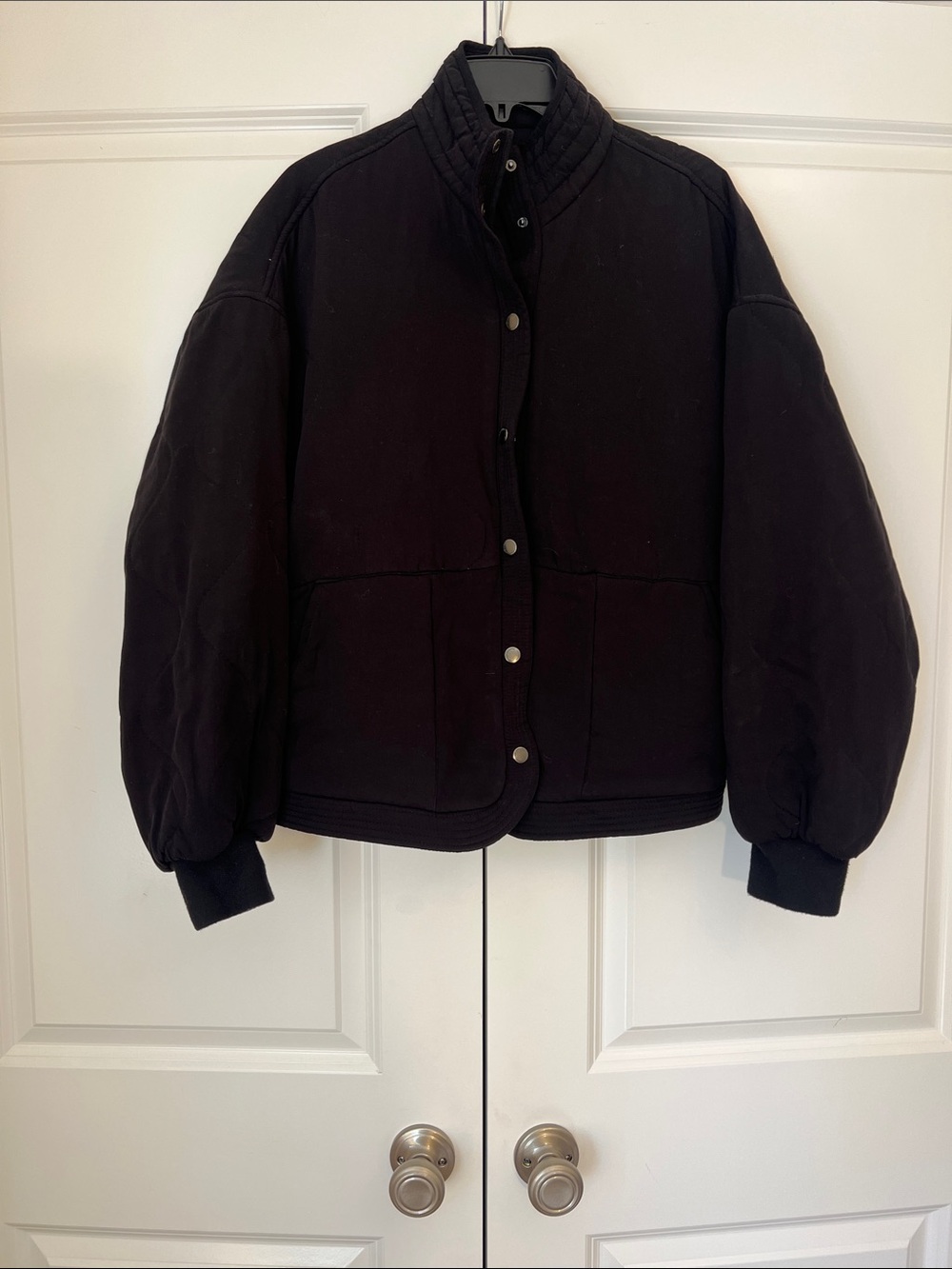 Blank NYC Oversized Black Quilted Puffer Jacket